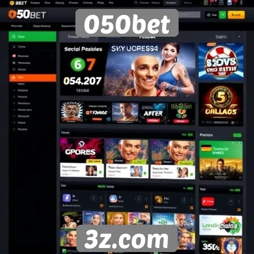 Interface do site 050bet é intuitiva e moderna